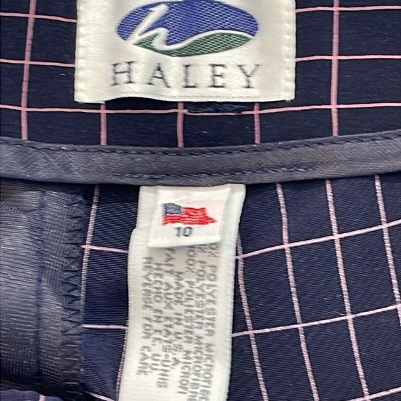 HALEY WOMENS Navy and Pink Checkered DRESSY SHORTS SIZE 10 - Picture 5 of 7